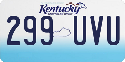 KY license plate 299UVU