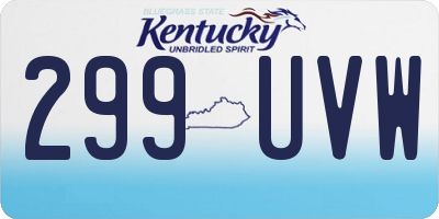 KY license plate 299UVW