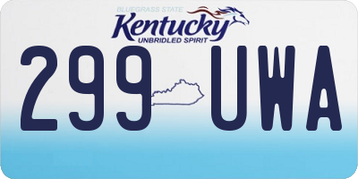 KY license plate 299UWA