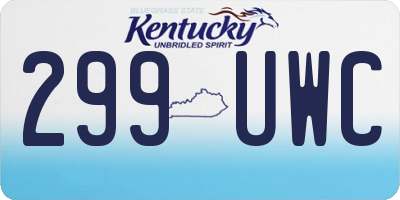 KY license plate 299UWC