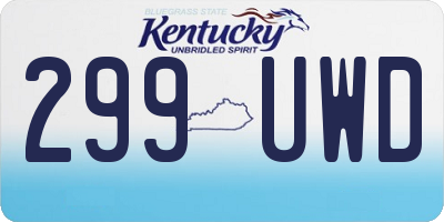 KY license plate 299UWD