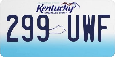 KY license plate 299UWF