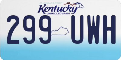 KY license plate 299UWH