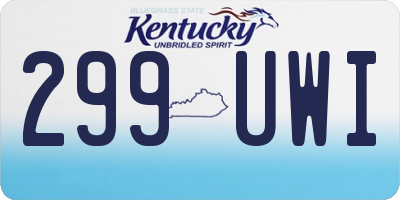 KY license plate 299UWI