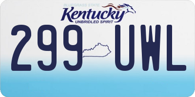 KY license plate 299UWL