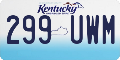 KY license plate 299UWM