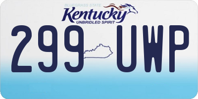 KY license plate 299UWP