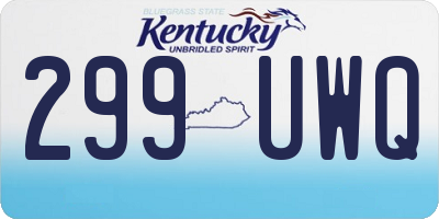 KY license plate 299UWQ
