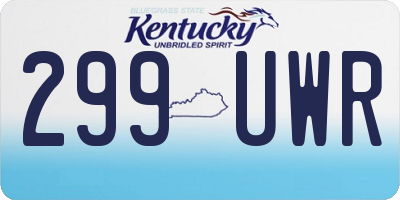KY license plate 299UWR
