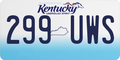KY license plate 299UWS
