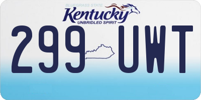 KY license plate 299UWT
