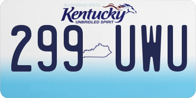 KY license plate 299UWU