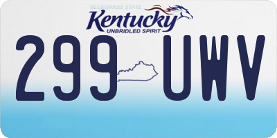 KY license plate 299UWV