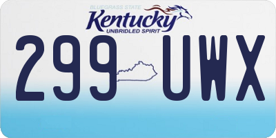 KY license plate 299UWX