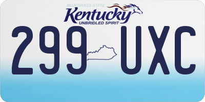 KY license plate 299UXC