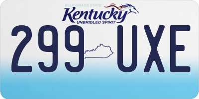 KY license plate 299UXE