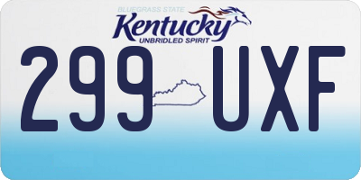 KY license plate 299UXF