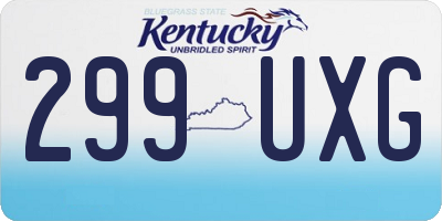KY license plate 299UXG