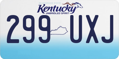 KY license plate 299UXJ