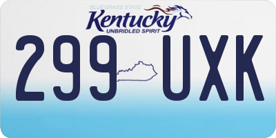 KY license plate 299UXK