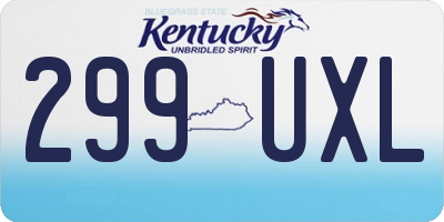 KY license plate 299UXL