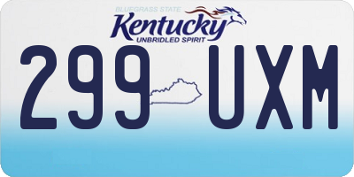 KY license plate 299UXM