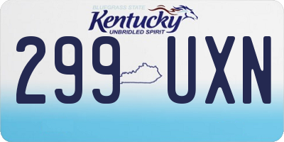 KY license plate 299UXN