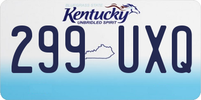KY license plate 299UXQ