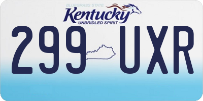 KY license plate 299UXR