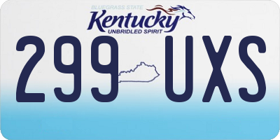 KY license plate 299UXS