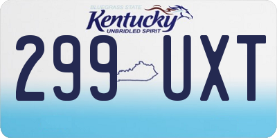 KY license plate 299UXT