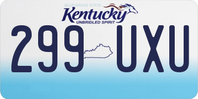 KY license plate 299UXU