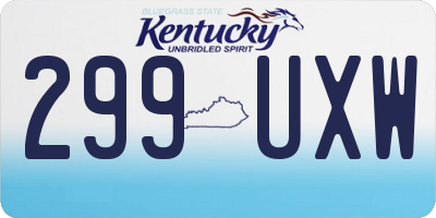KY license plate 299UXW
