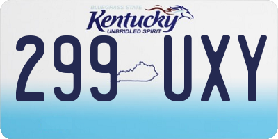 KY license plate 299UXY