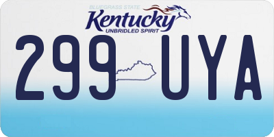 KY license plate 299UYA