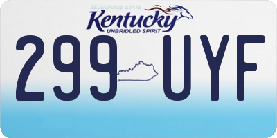 KY license plate 299UYF