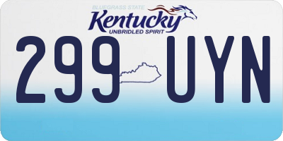 KY license plate 299UYN