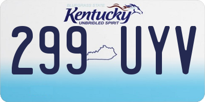 KY license plate 299UYV