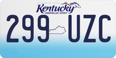 KY license plate 299UZC