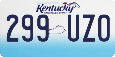 KY license plate 299UZO