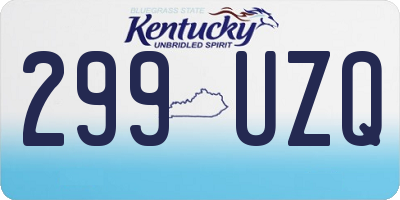 KY license plate 299UZQ