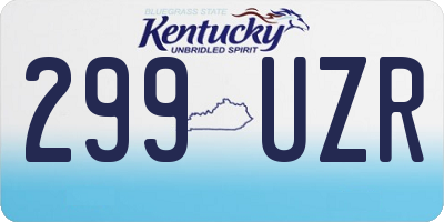 KY license plate 299UZR