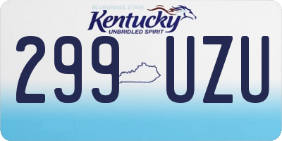 KY license plate 299UZU