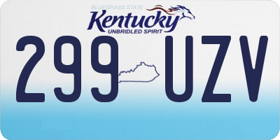 KY license plate 299UZV