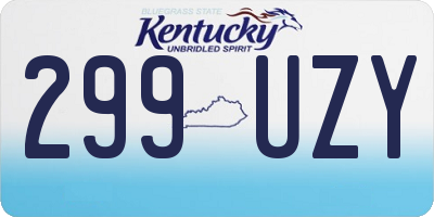 KY license plate 299UZY