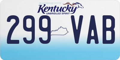 KY license plate 299VAB