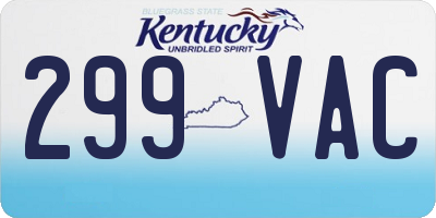 KY license plate 299VAC