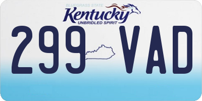 KY license plate 299VAD