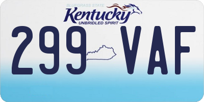 KY license plate 299VAF