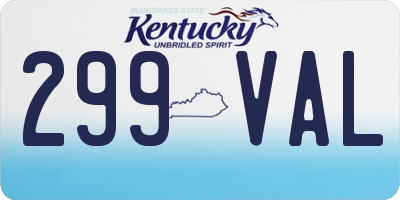 KY license plate 299VAL